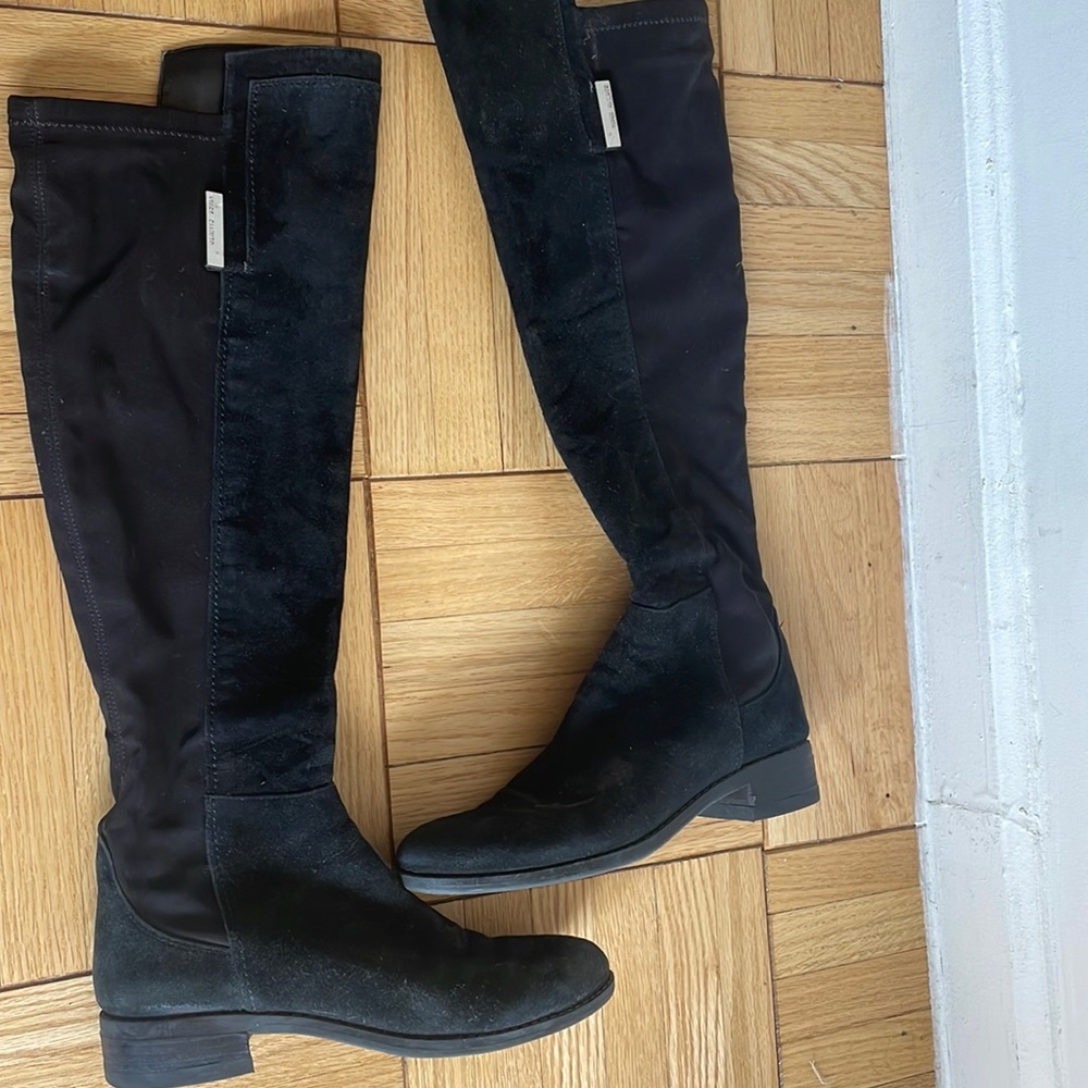 Vince Camino black suede knee high boots